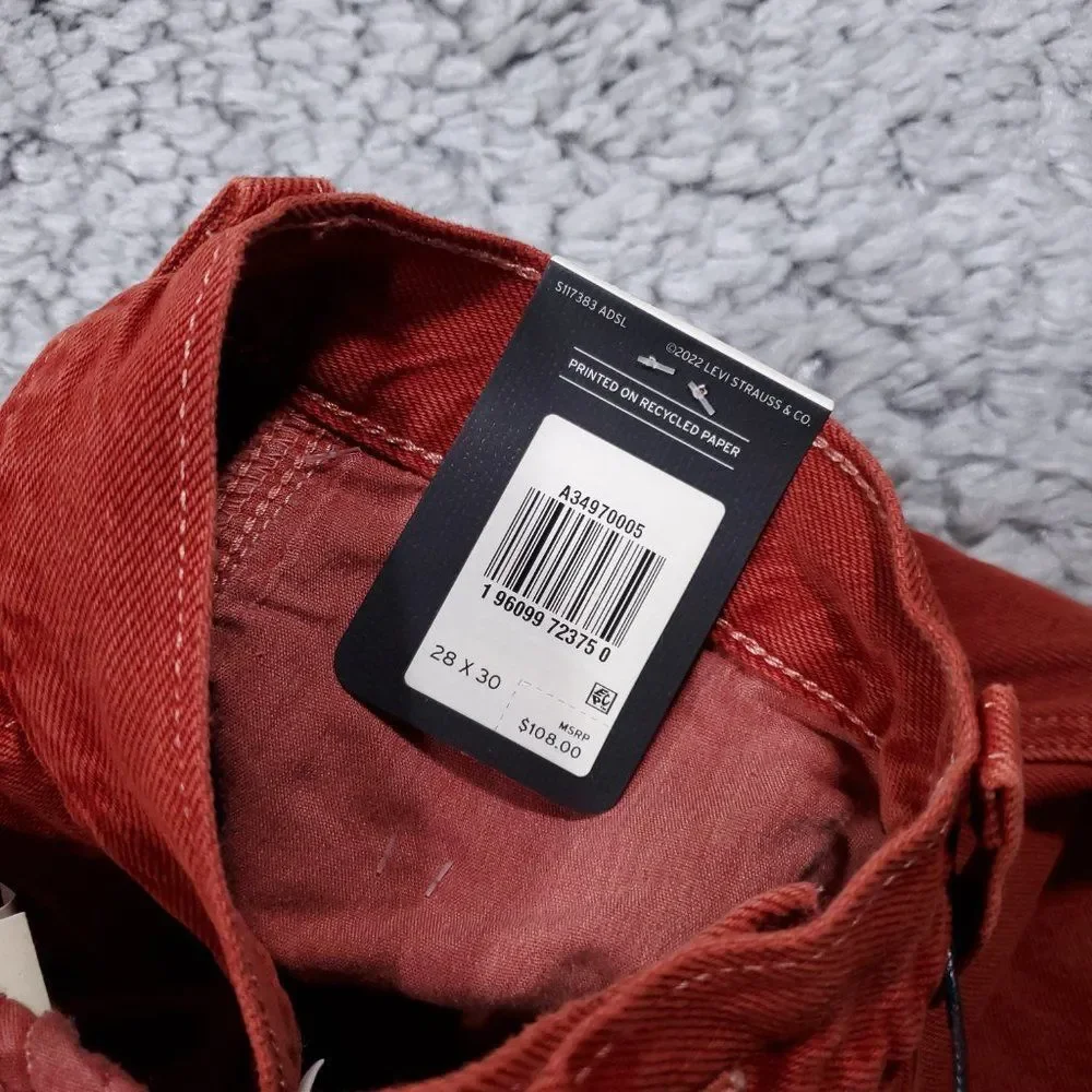 Levi’s Premium Dad Utility Jeans Baggy Loose Relaxed Straight Leg Red 28 x 30 - Picture 6 of 13